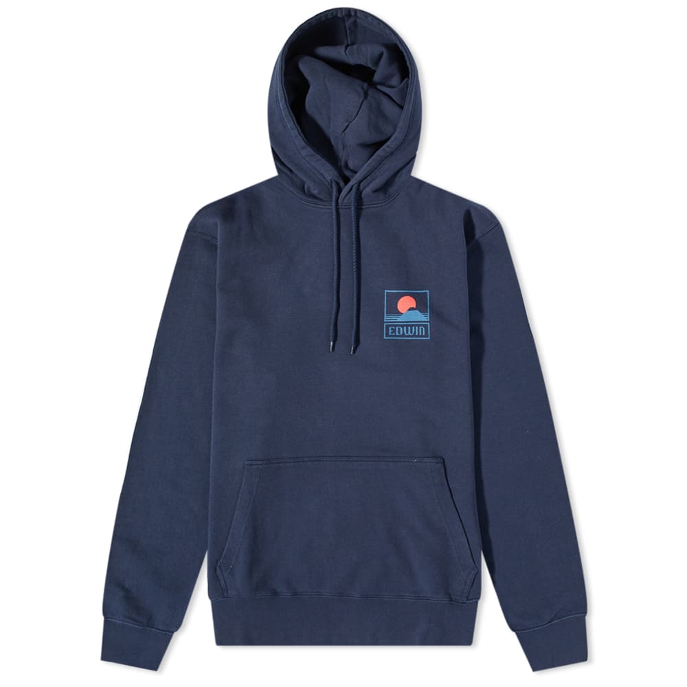 Mikina EDWIN Sunset Mt Fuji Popover Hoody Navy | I029284-NYB67, 0