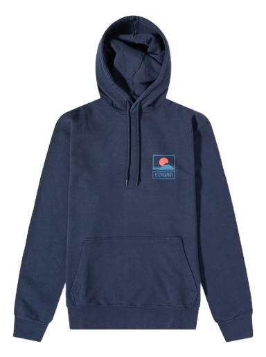 Mikina EDWIN Sunset Mt Fuji Popover Hoody Navy | I029284-NYB67