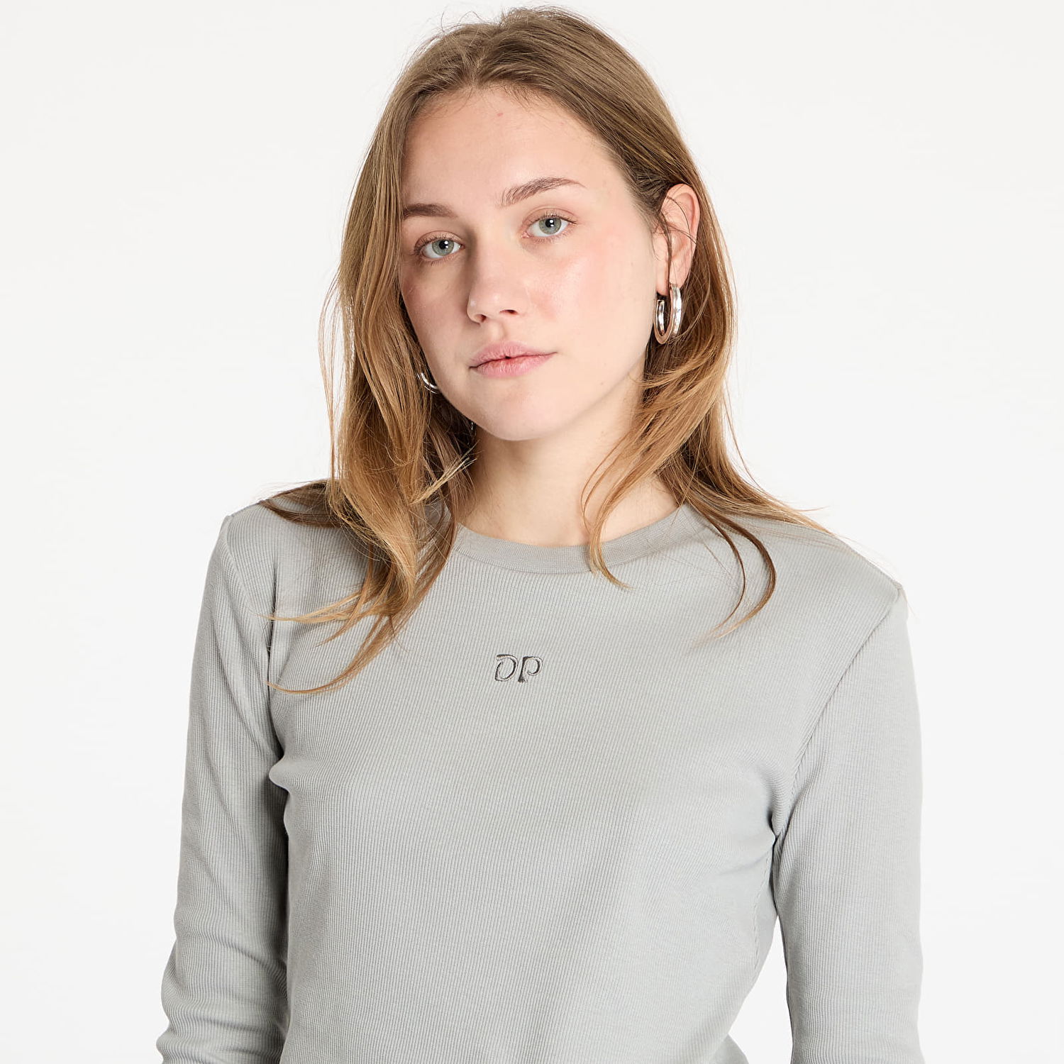 Tričko DAILY PAPER Daily Paper Women's Ribbed Long Sleeve Top Šedá | 2423007, 1