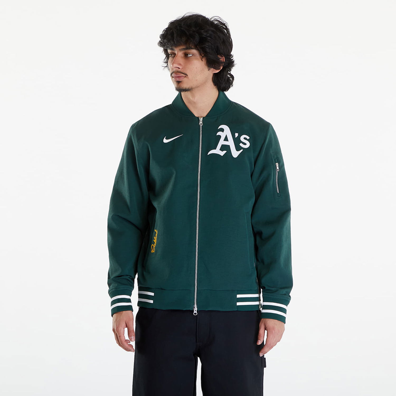 Bomber bunda Nike AC Bomber Jacket Oakland Athletics Pro Green/ Pro Green/ White Zelené | 015D-03AU-FZ-132, 0