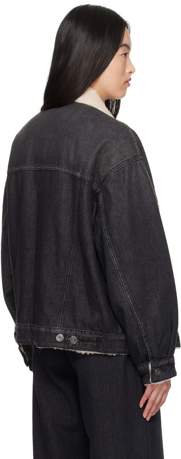 Bunda Max Mara Weekend Max Mara Libano Denim Jacket with Shearling Collar Čierna | 2515081051600, 2
