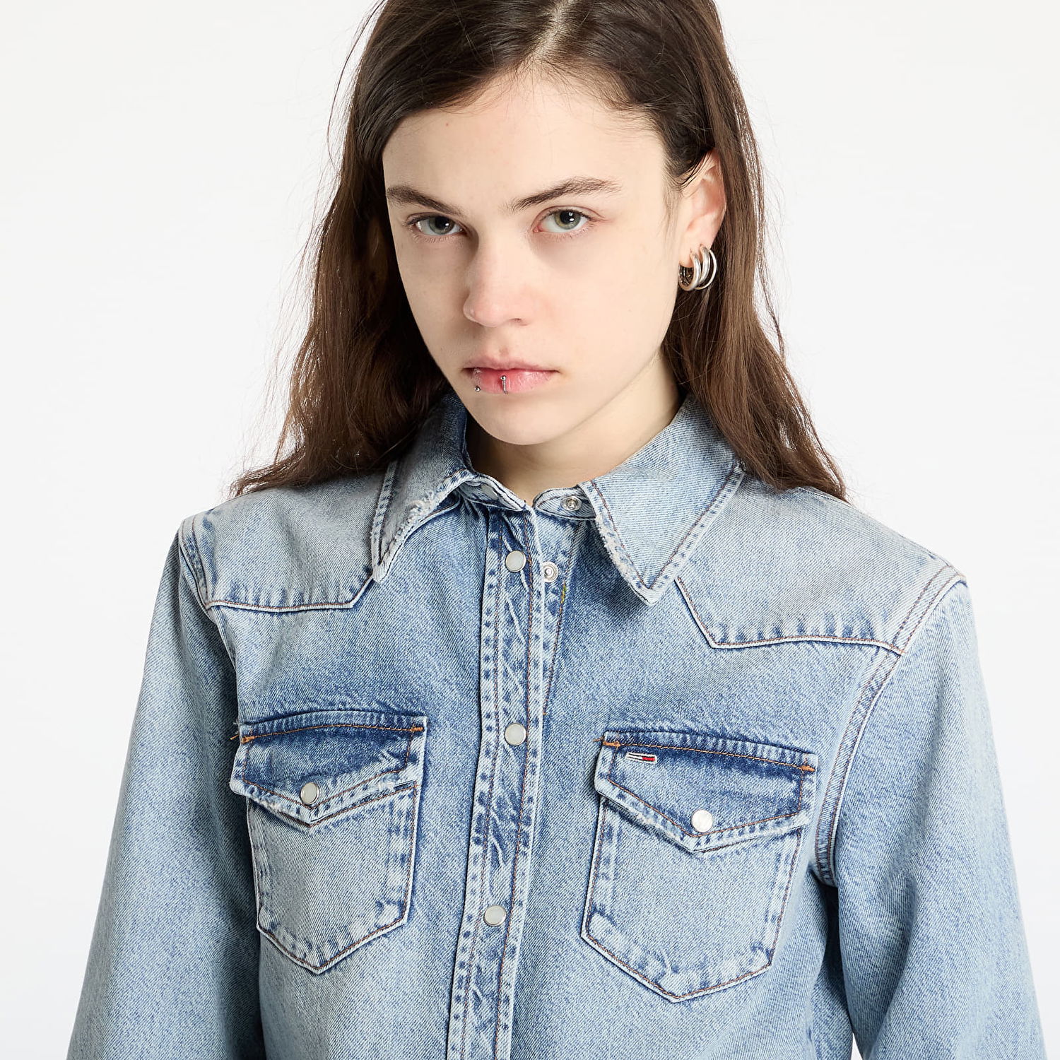 Košeľa Tommy Hilfiger Tommy Jeans Regular Western Denim Shirt Modrá | DW0DW21416 1AB, 1