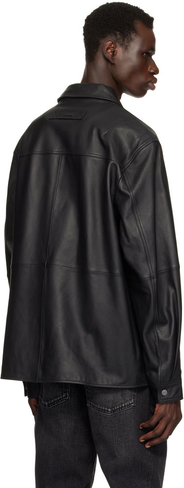 Bunda BOSS HUGO Paneled Leather Jacket Čierna | 50530812, 2