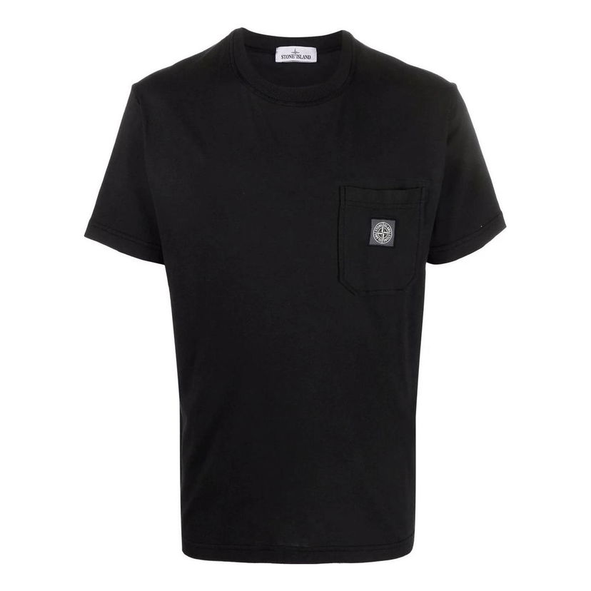 Tričko Stone Island Pocket Classic Logo Patch T-Shirt Čierna | 761521957-V0029