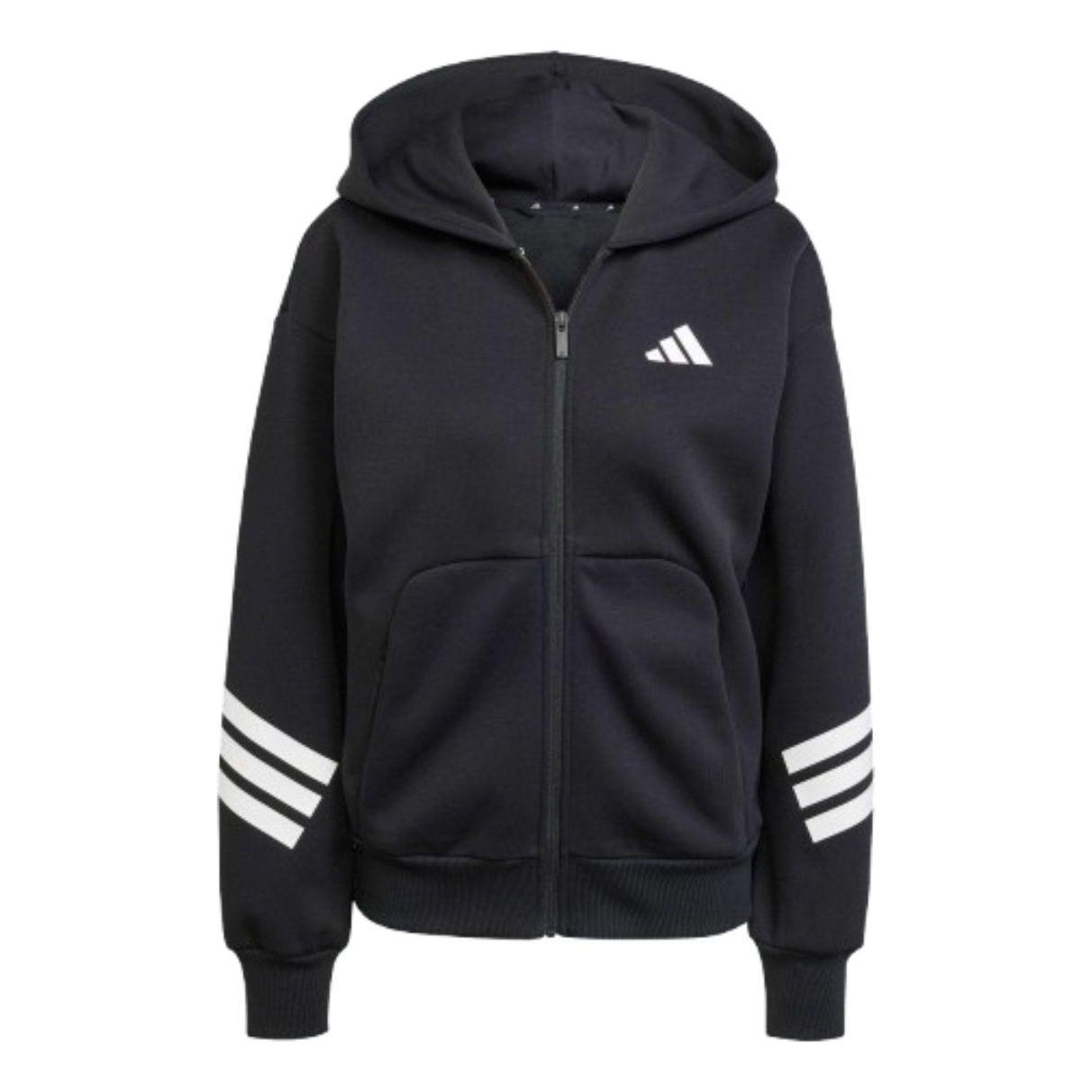 Mikina adidas Originals Future Icons 3-Stripes Full-Zip Hoodie Čierna | JE0171, 0