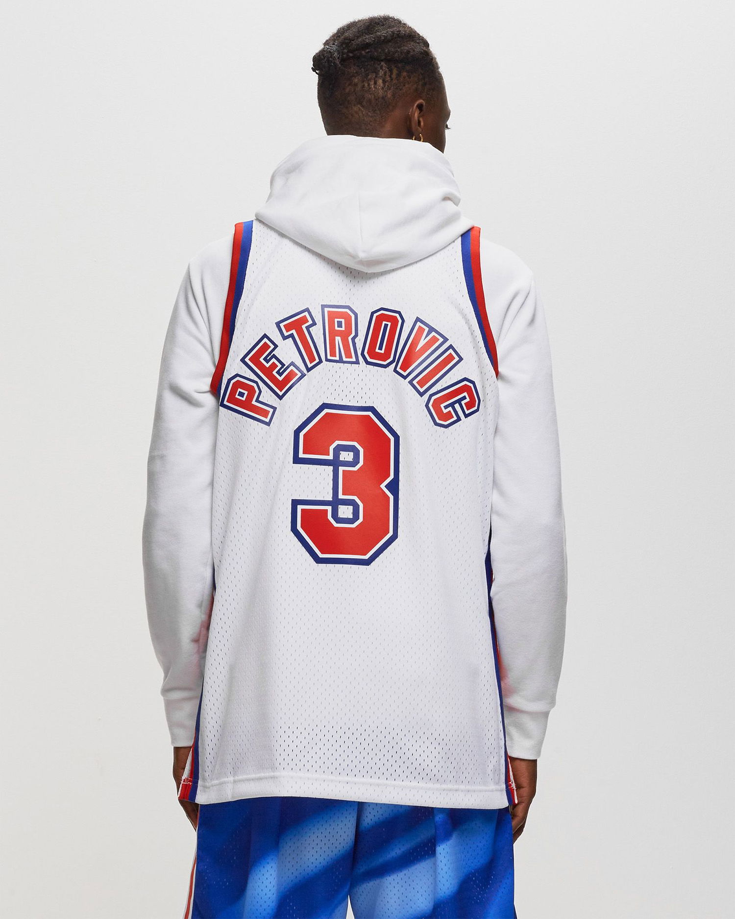 Dres Mitchell & Ness NBA Swingman Jersey New Jersey Nets 1992-93 Drazen Petrovic #3 Biela | SMJYLG19016-NJNWHIT92DPE, 1