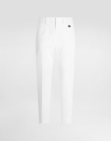 Nohavice Dolce & Gabbana Dolce & Gabbana Tailored Cotton Pants Biela | GP0K3TFUFL3W0800, 0