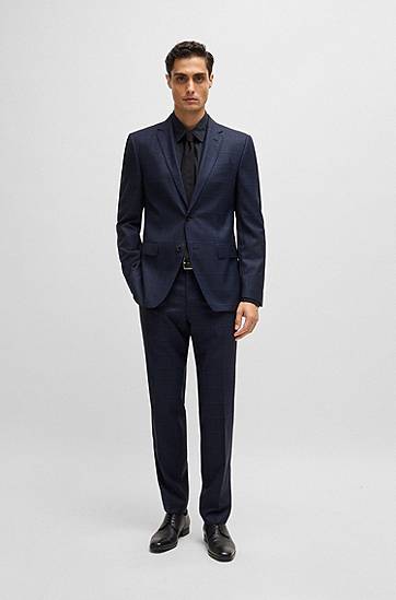Košeľa BOSS Regular-Fit Washed Cotton Twill Shirt Navy | 50520284, 1