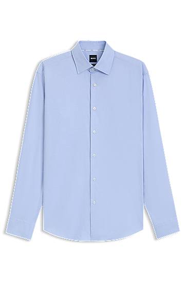 Košeľa BOSS Regular Fit Easy-Iron Stretch Cotton Shirt Modrá | 50519887
