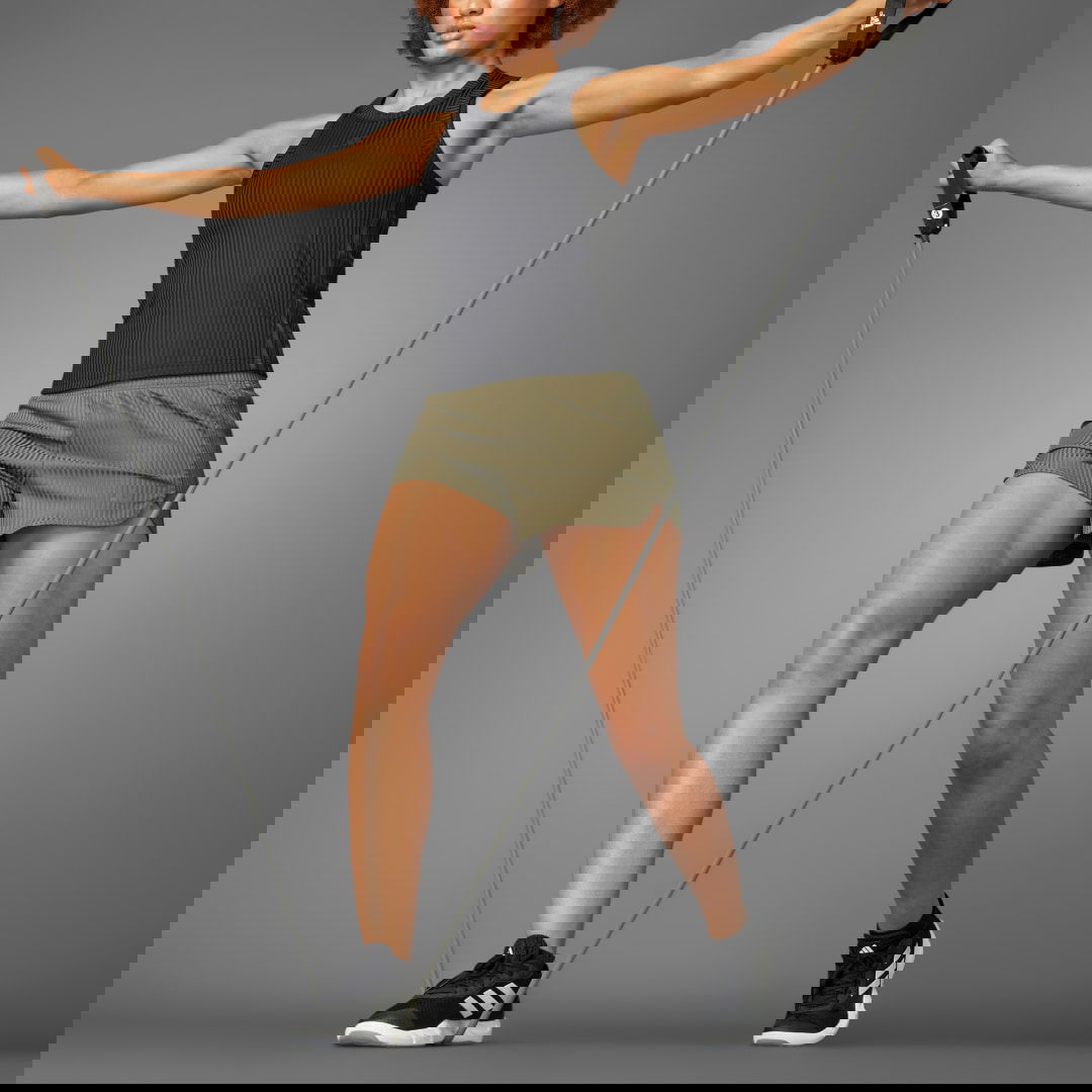 Šortky adidas Performance Pacer All Gym Seasonal Rib High-Rise Shorts Zelené | JD2309, 0