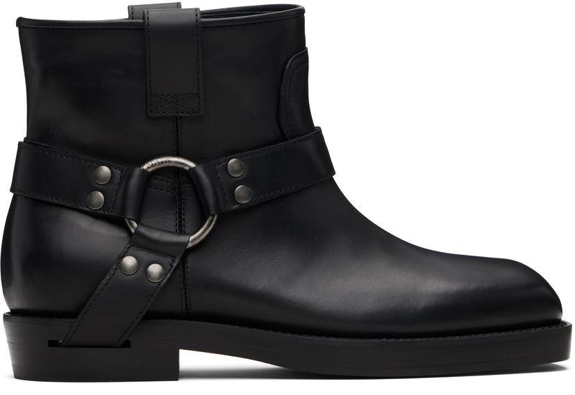 Tenisky a topánky Balmain Balmain Calfskin Leather Biker Ankle Boots Čierna | FM1TE365LVIT