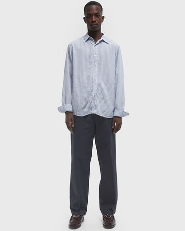Košeľa Edmmond Studios Lobby Striped Seersucker Shirt Modrá | 125-10-10550, 2