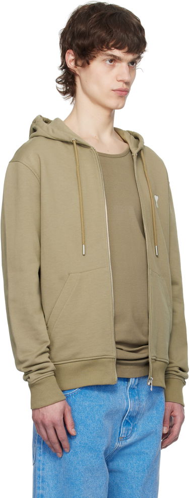 Mikina AMI AMI Paris Ami de Coeur Zip-Up Hoodie Zelené | HSW460.730, 1