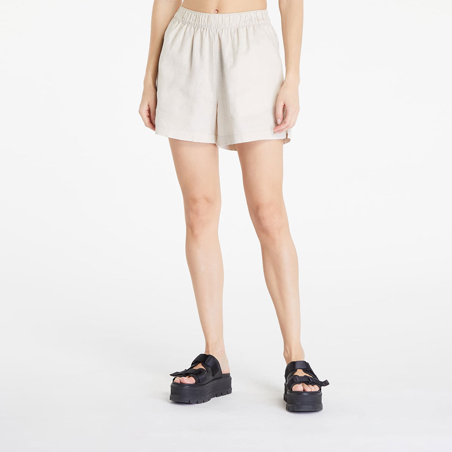 Šortky Urban Classics Linen Mixed Boxer Shorts Soft Seagrass Béžová | TB6848-03680, 0