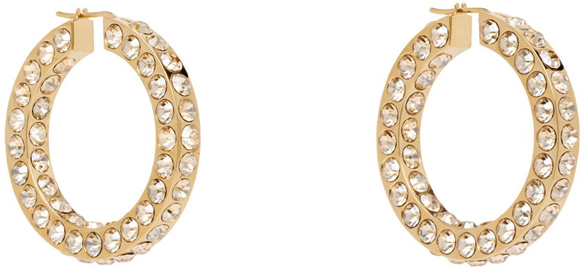 Náušnice Amina Muaddi Muaddi Big Crystal Hoop Earrings Žltá | JAH HOOP BIG, 1