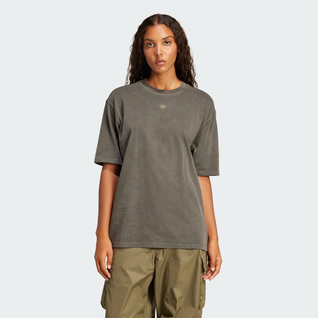Tričko adidas Performance Oversized Washed T-Shirt Zelené | JI5729, 0