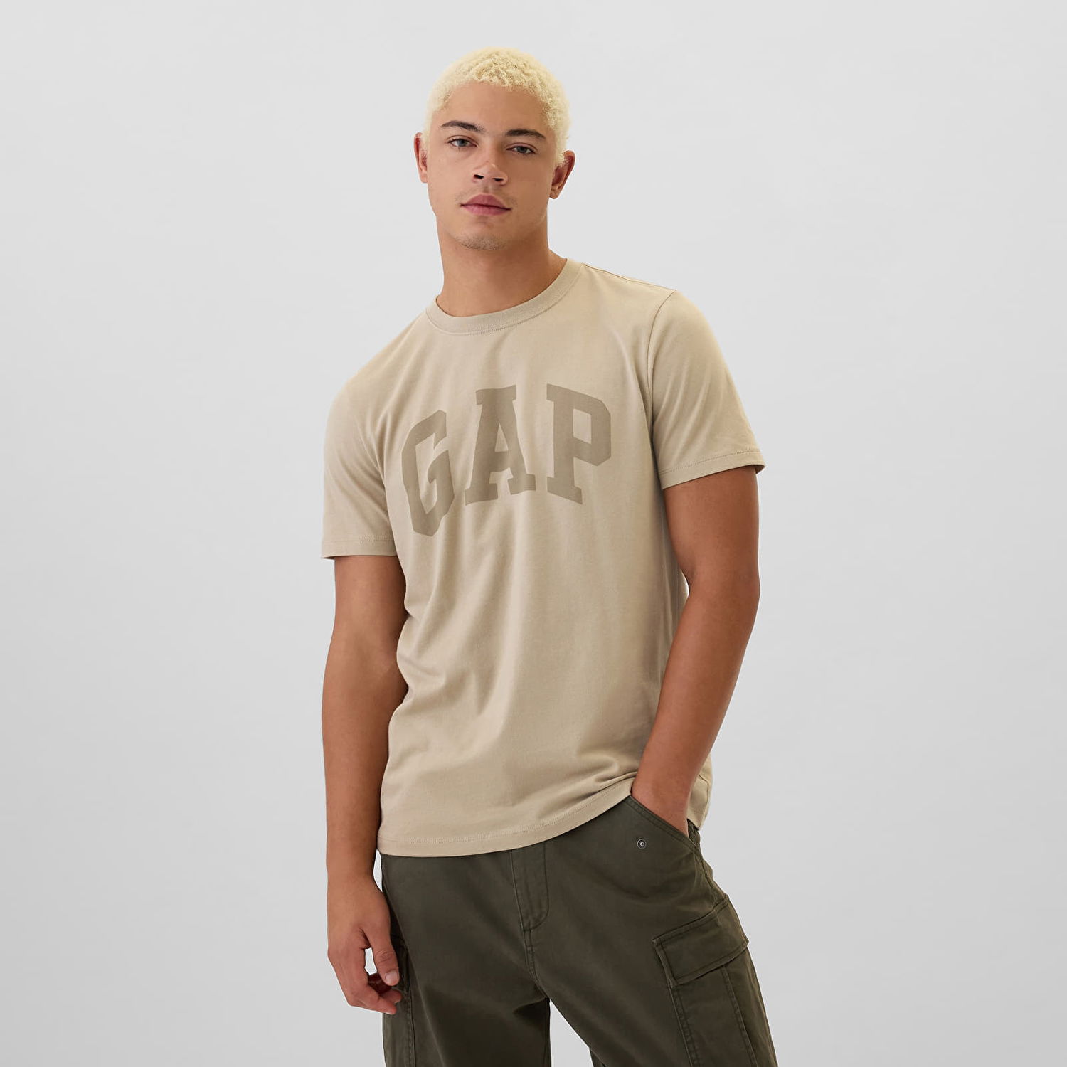Tričko GAP T-shirt Logo Tee Khaki M Béžová | 542157-03, 0