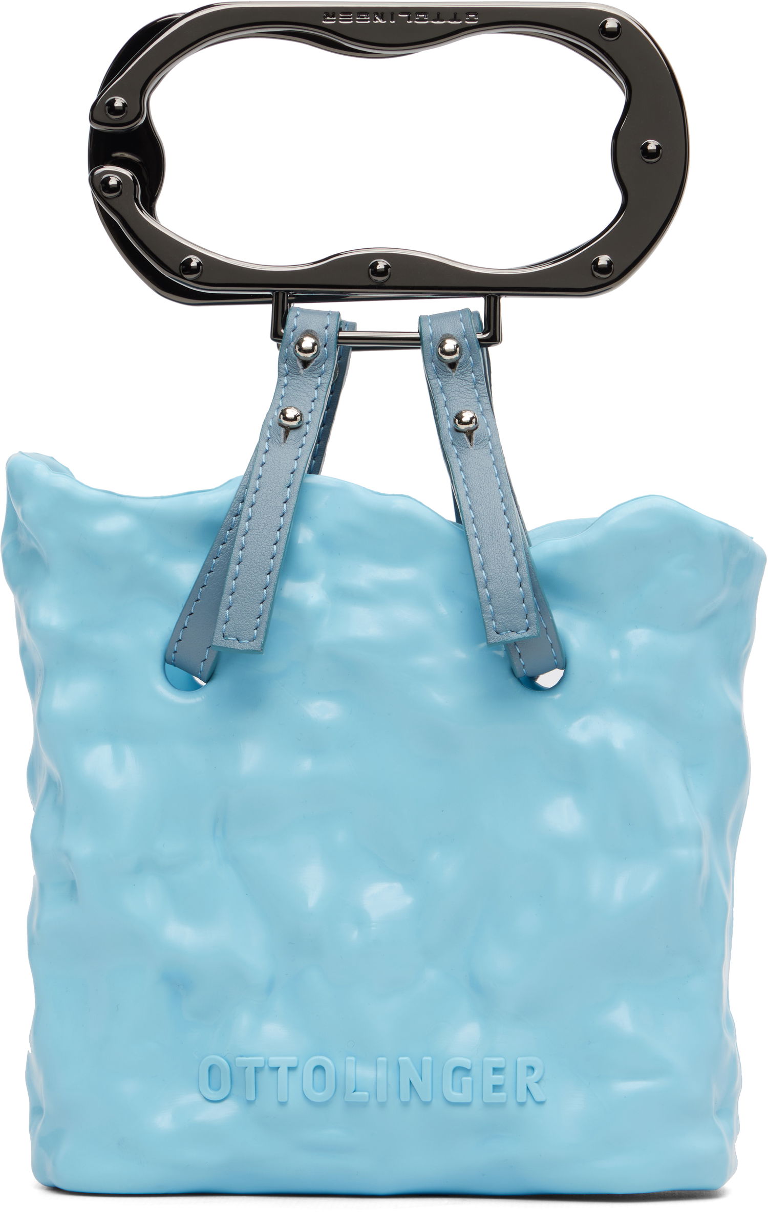 Kabelka Ottolinger C Band Signature Ceramic Handle Sculpted Carryall Modrá | 126-901726-02, 0