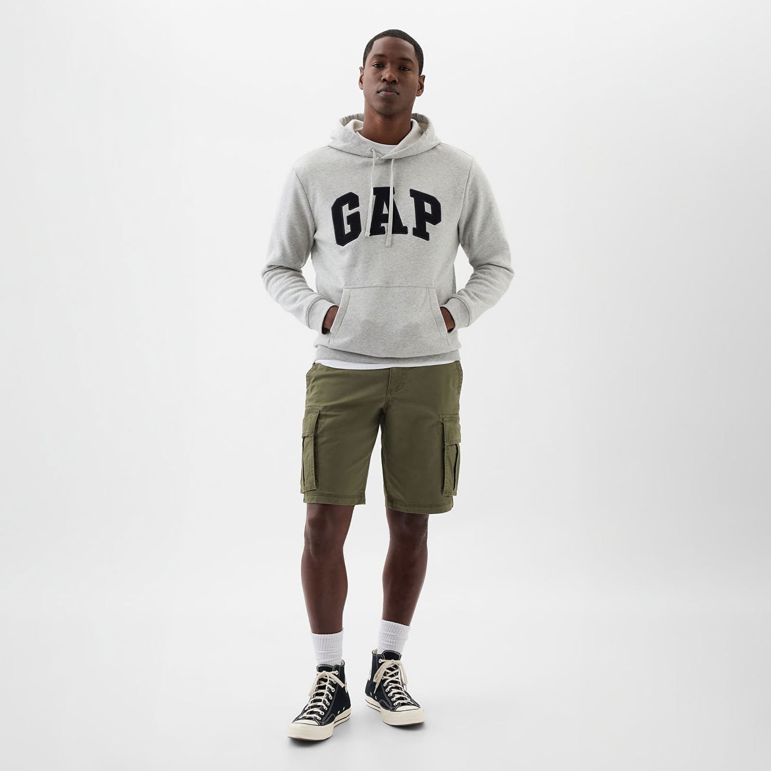 Šortky GAP Cargo Shorts Black Moss Zelené | 866152-02, 0