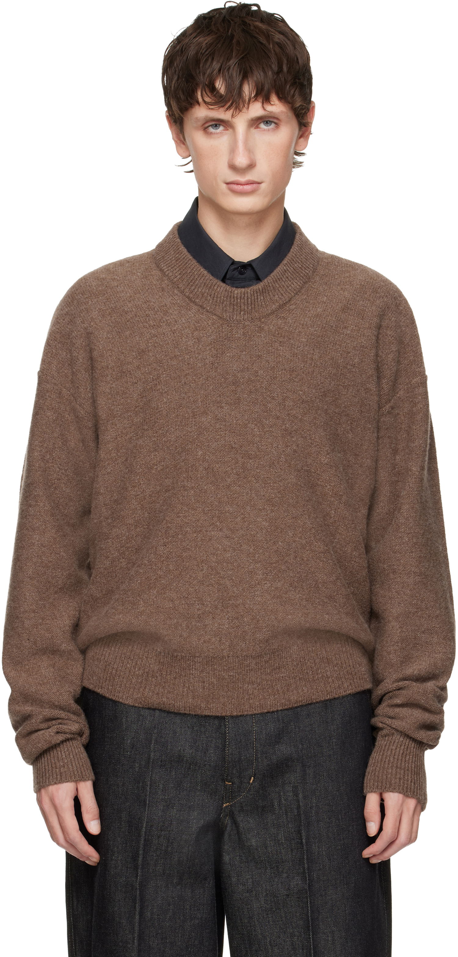 Sveter LEMAIRE Boxy Crewneck Sweater Hnedá | TO1417 LK107, 0