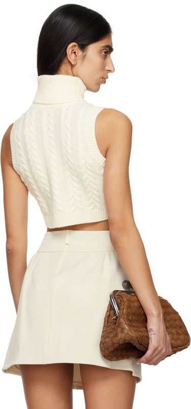 Sveter Max Mara Max Mara Cable Knit Sleeveless Turtleneck Biela | 2411361121600, 2