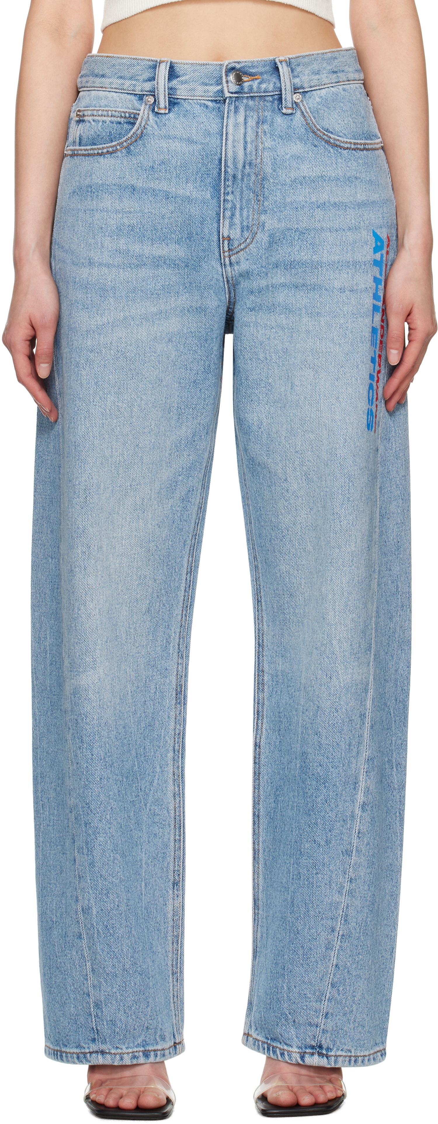 Džínsy Alexander Wang Alexander Wang Logo Balloon Jeans Modrá | 4DC2254767, 0