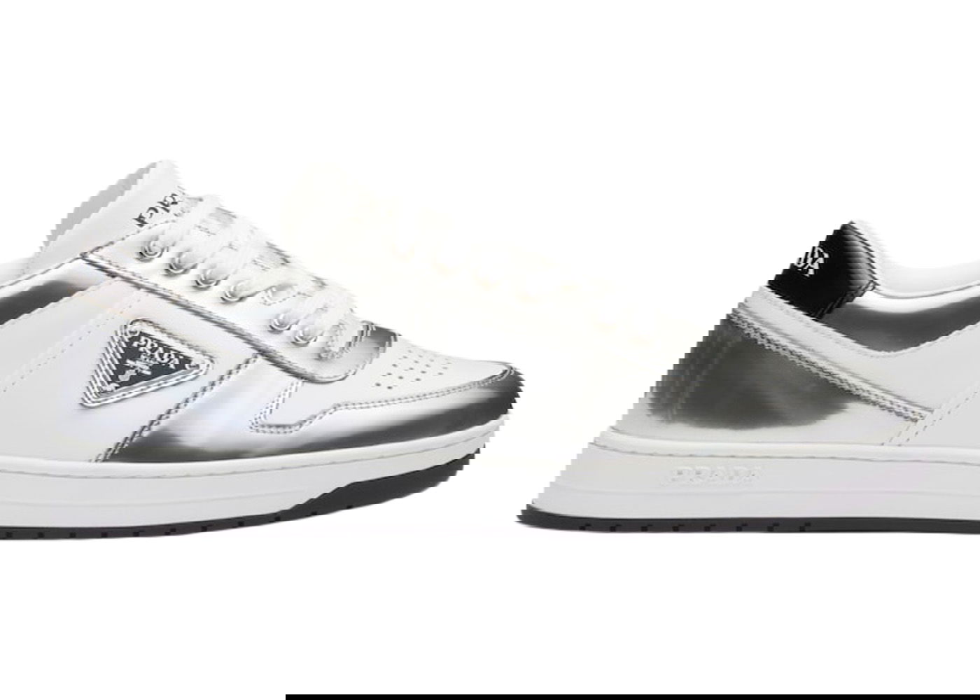 Tenisky a topánky Prada Downtown Low Top Sneakers Leather White Silver Zelené | 2EE364_3LL2_F0J36, 0