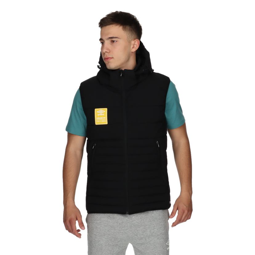 Vesta Umbro ESSENTIALS Hooded Puffer Vest Čierna | UMA233M500-01