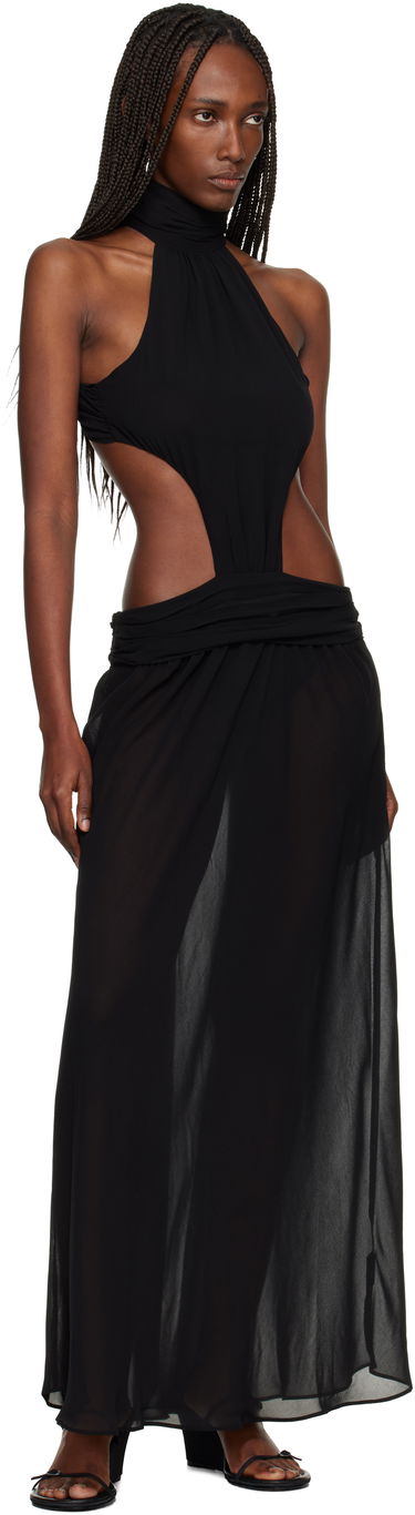 Šaty GUIZIO Marais Halter Cut-Out Maxi Dress Čierna | H25411W096, 3