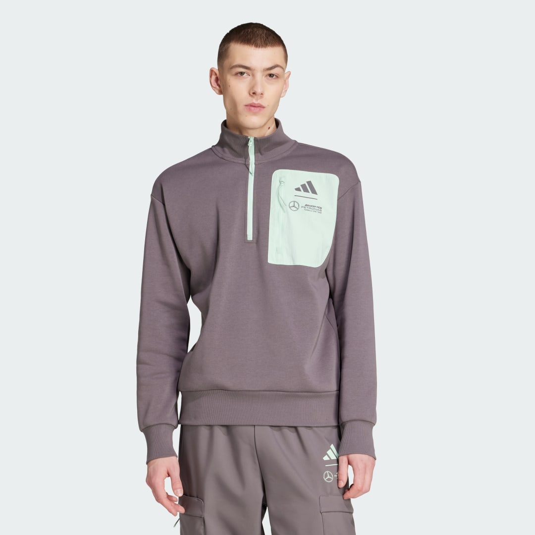 Mikina adidas Performance Mercedes AMG Petronas Formula One Team Premium Fleece Sweatshirt Fialová | JY3076, 0