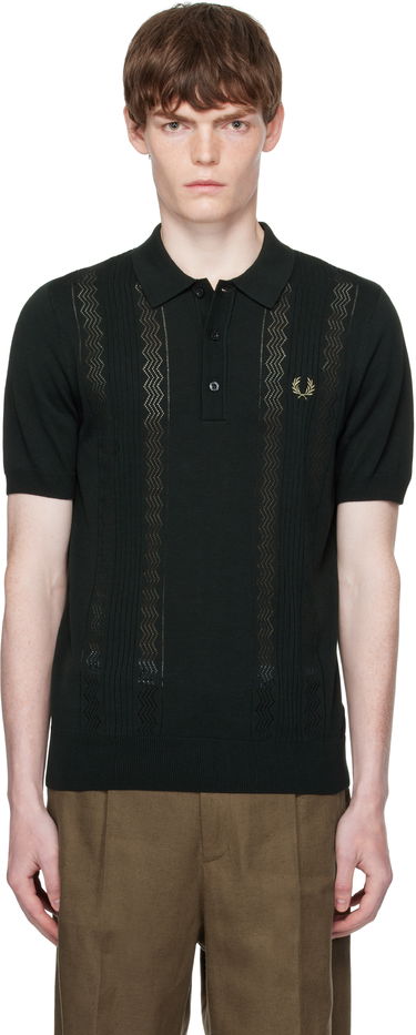 Polo tričko Fred Perry Fred Perry Pointelle Panel Knitted Polo Zelené | K9750, 0