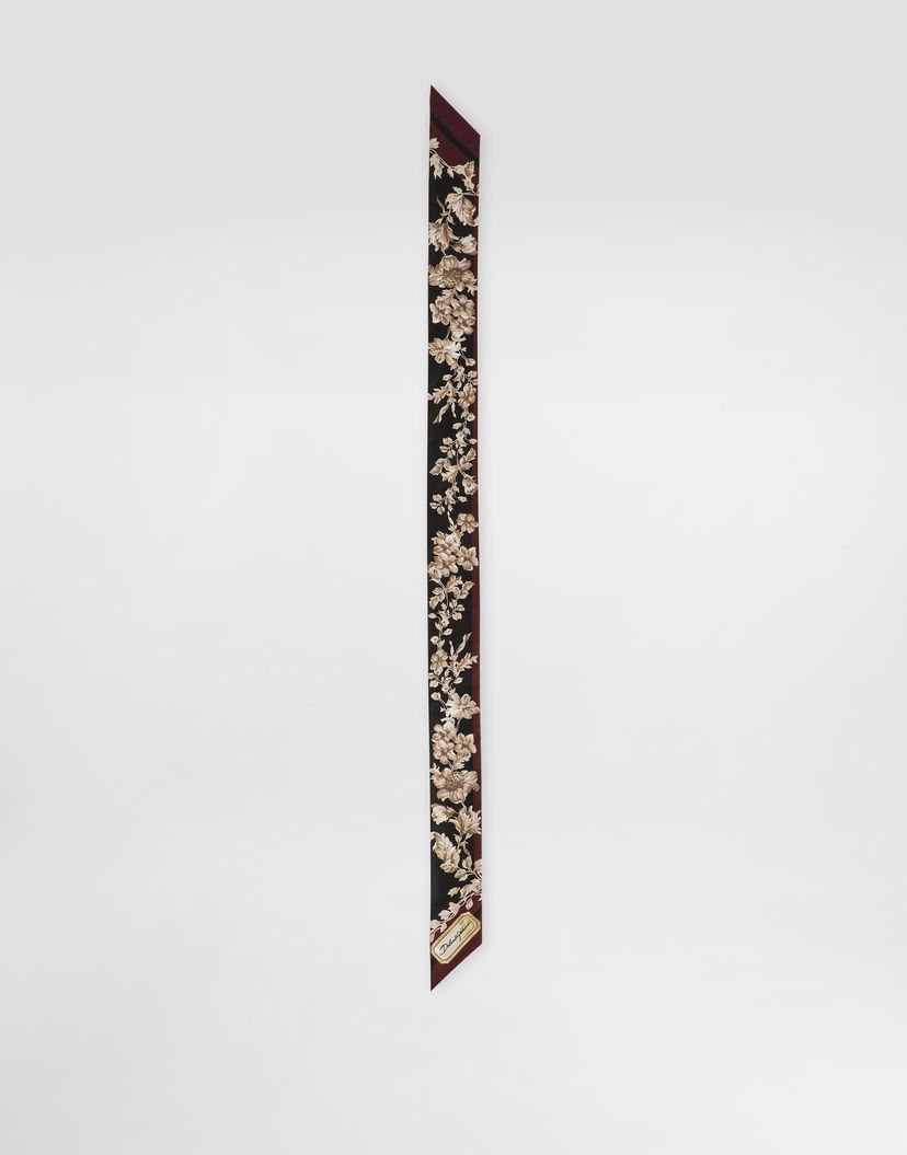Šál Dolce & Gabbana Dolce & Gabbana Floral Print Silk Twill Bandeau Vínová | FS215AGDC9DHH4OX