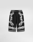 Silk Shorts with Bandanna Print