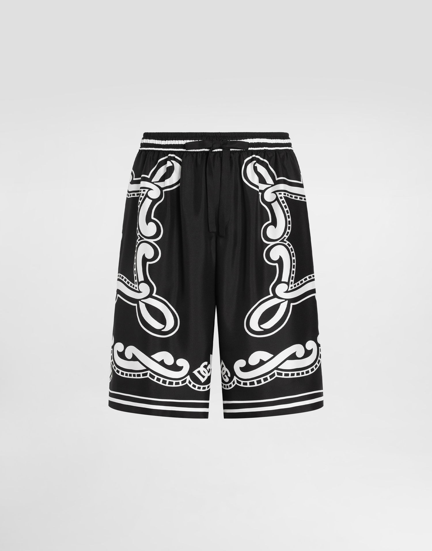 Šortky Dolce & Gabbana Silk Shorts with Bandanna Print Čierna | GV37ATHI1WFHN9RA, 0