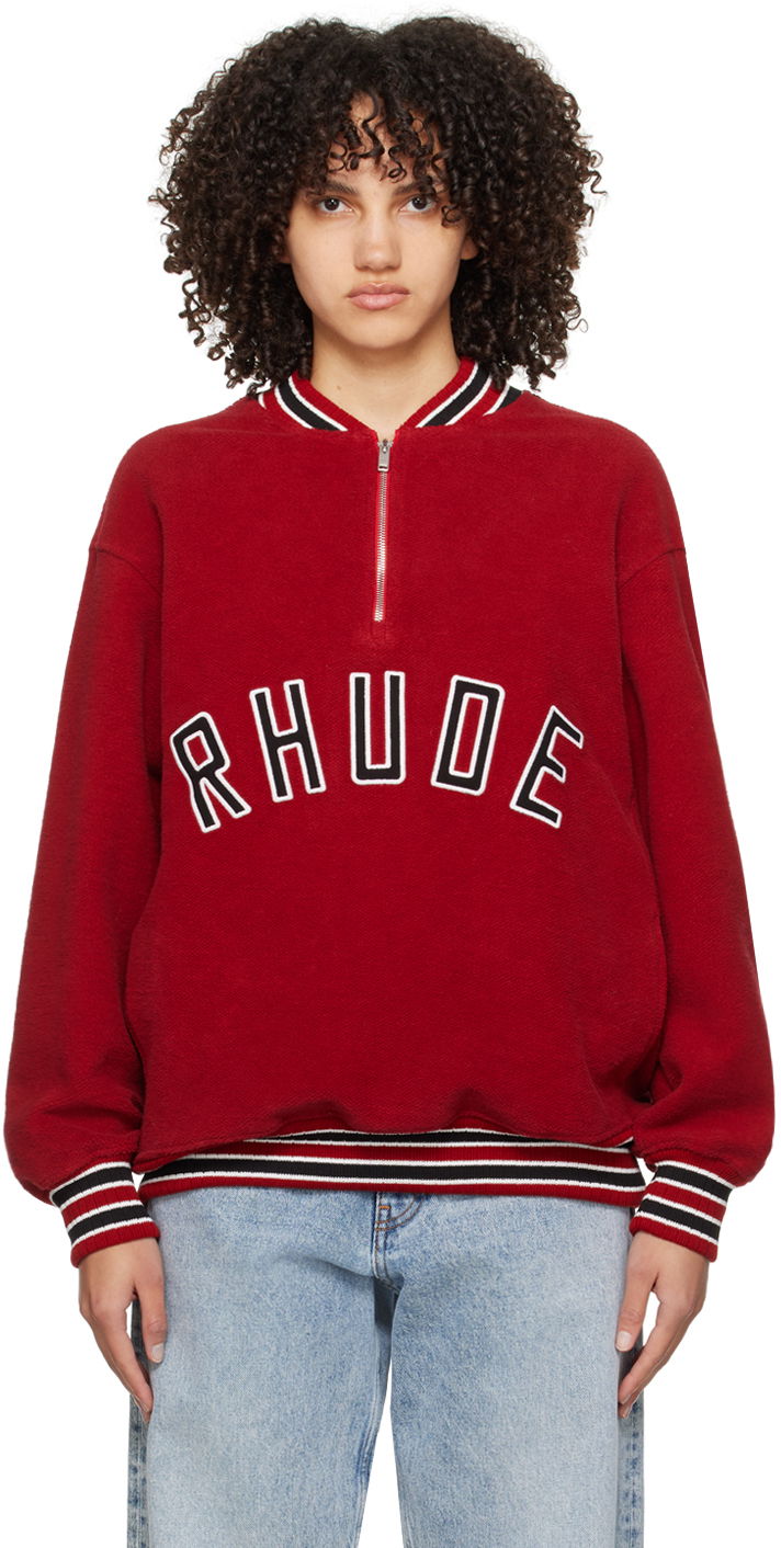 Bunda Rhude Half-Zip Jacket Červená | RHPS24JA12150137