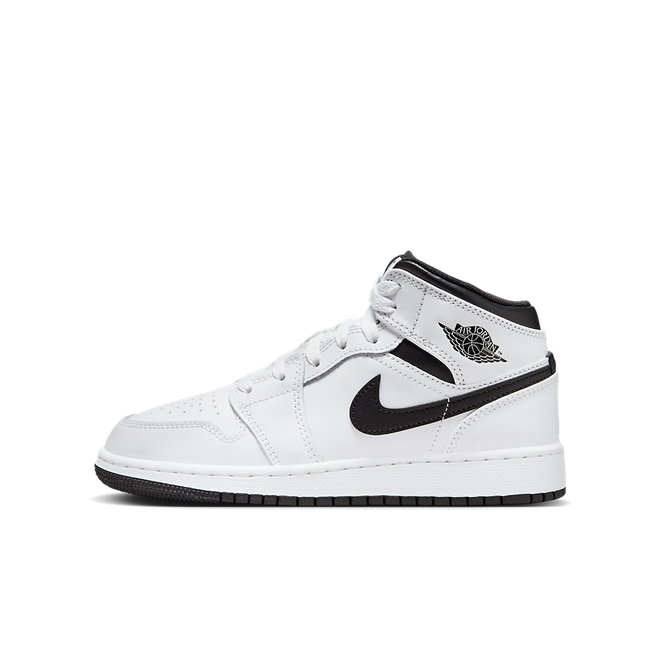 Air Jordan 1 Mid "White Black" GS