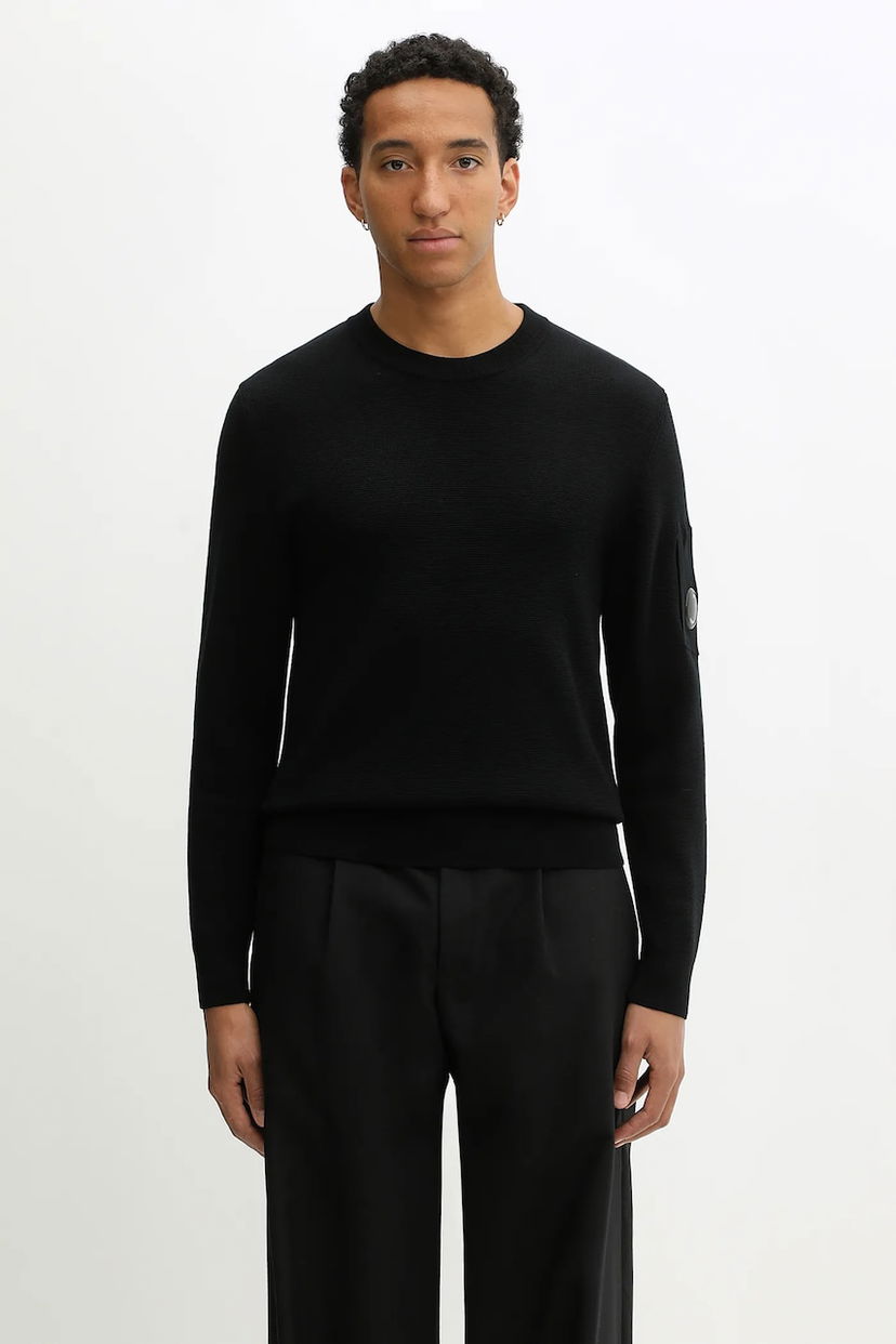 Sveter C.P. Company Crew Neck Wool Blend Sweater Čierna | 19CMKN200A006595A