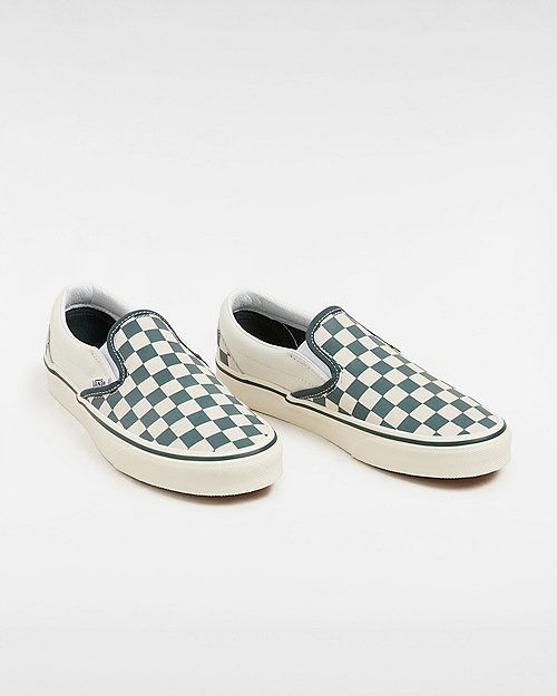 Tenisky a topánky Vans Classic Slip-on Checkerboard Shoes (checkerboard Green/true White) Unisex White, Size 2.5 Šedá | VN000BVZBGN, 1