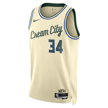Dres Nike Giannis Antetokounmpo Milwaukee Bucks City Edition NBA Swingman Jersey Cream City Béžová | HM5988-281, 0