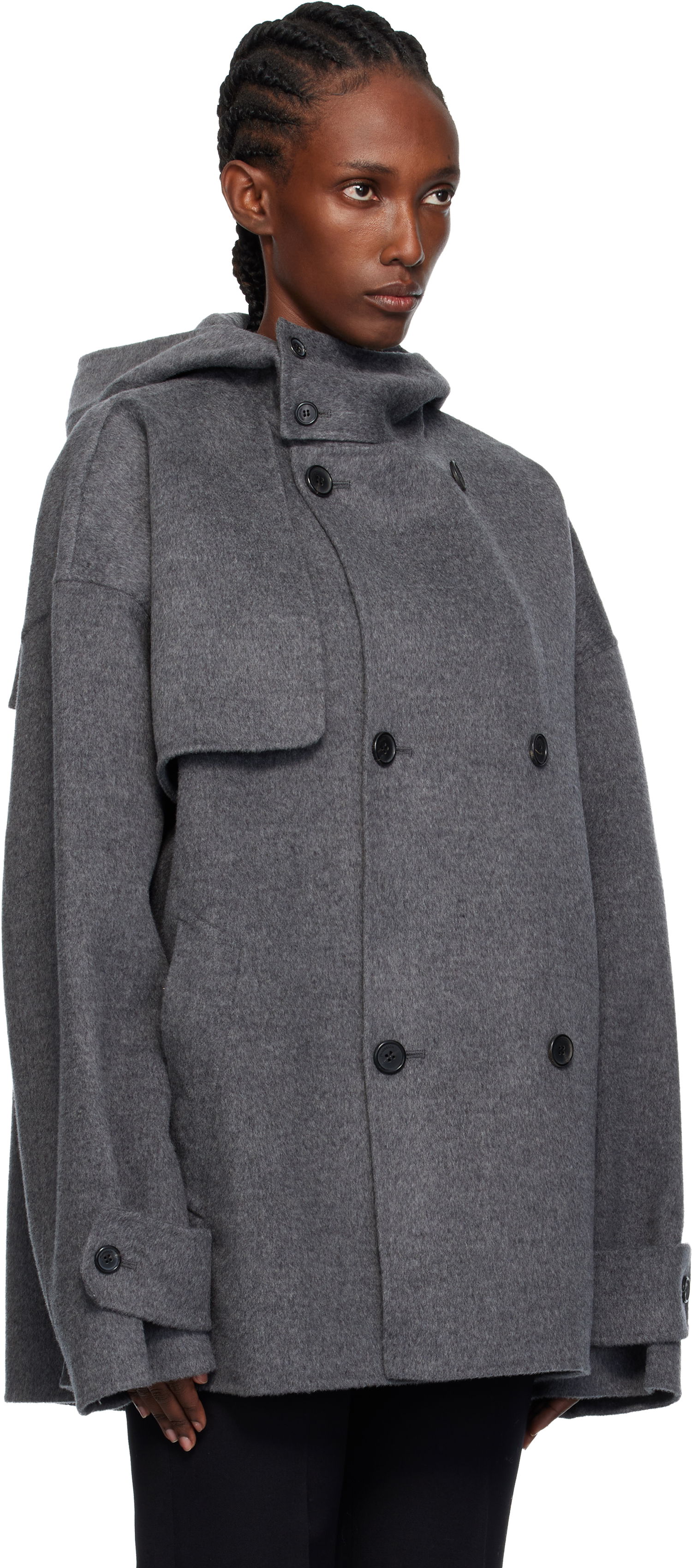 Kabáty JW Anderson JW Anderson Oversized Peacoat Šedá | CO0343-PG1559, 1