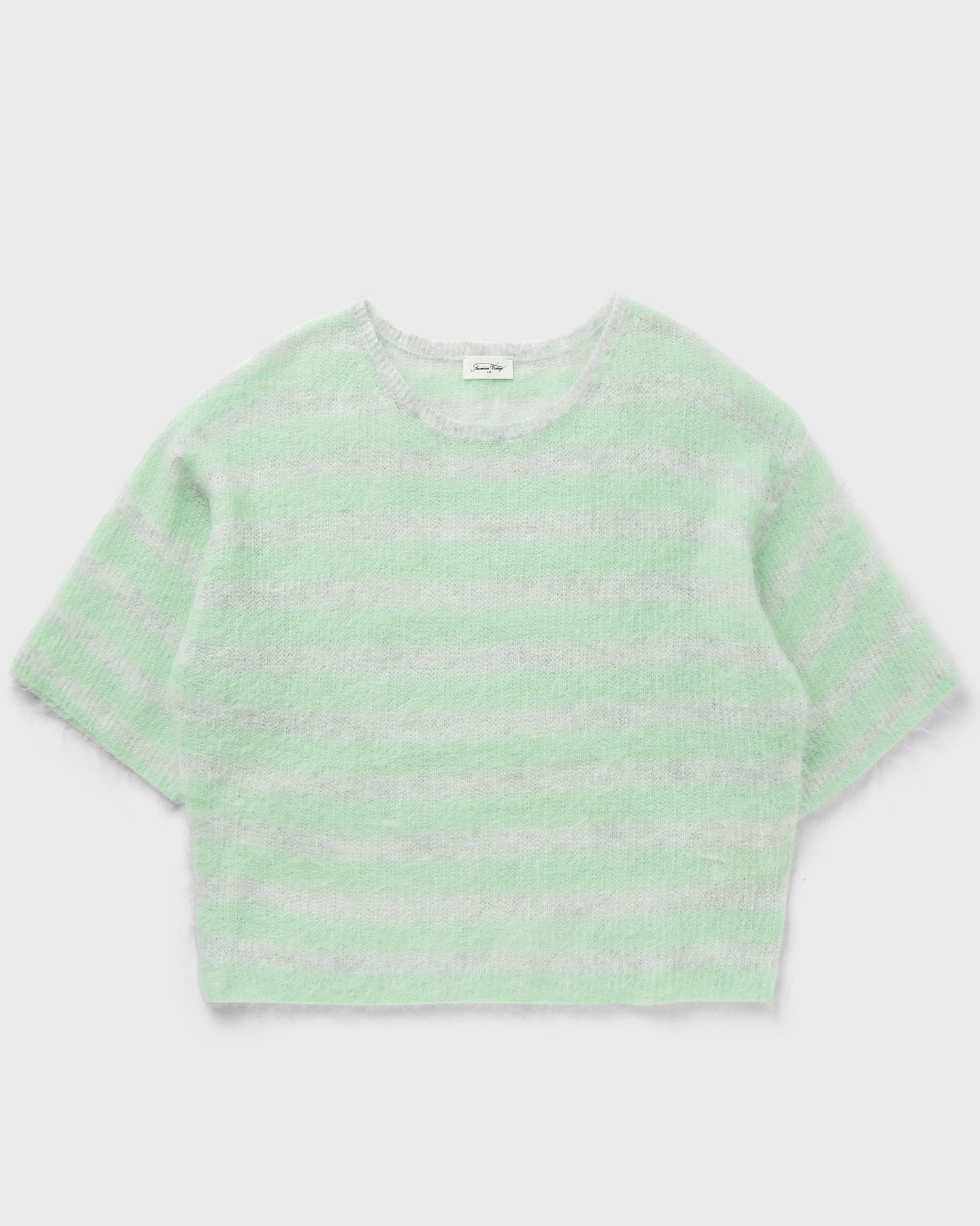 Sveter American Vintage American Vintage Nenbay Knitted Striped Sweater Zelené | NEN18BE25-POLAIRE-CHINE-RAYE-AMANDE, 0