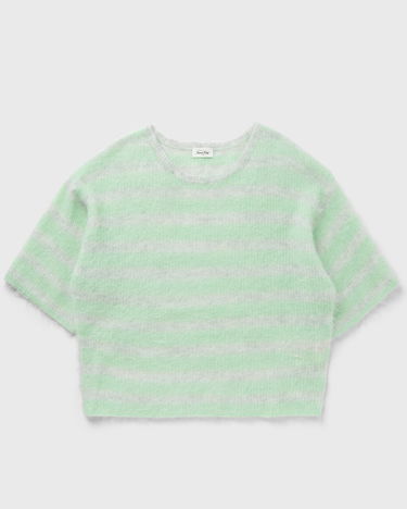 Sveter American Vintage American Vintage Nenbay Knitted Striped Sweater Zelené | NEN18BE25-POLAIRE-CHINE-RAYE-AMANDE, 0