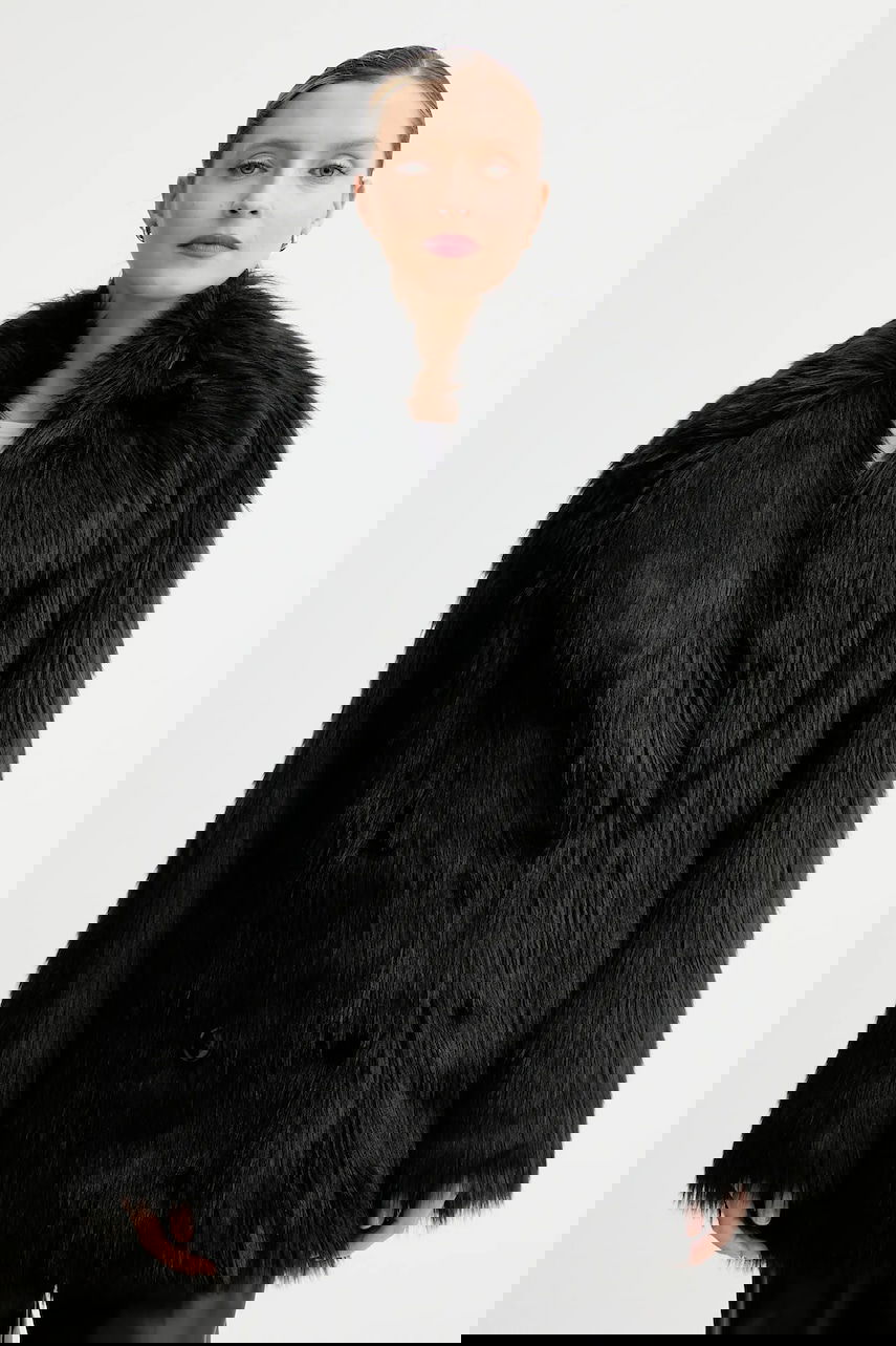 Kabáty STAND STUDIO Faux Fur Coat Katalina Čierna | 66545.9393, 0