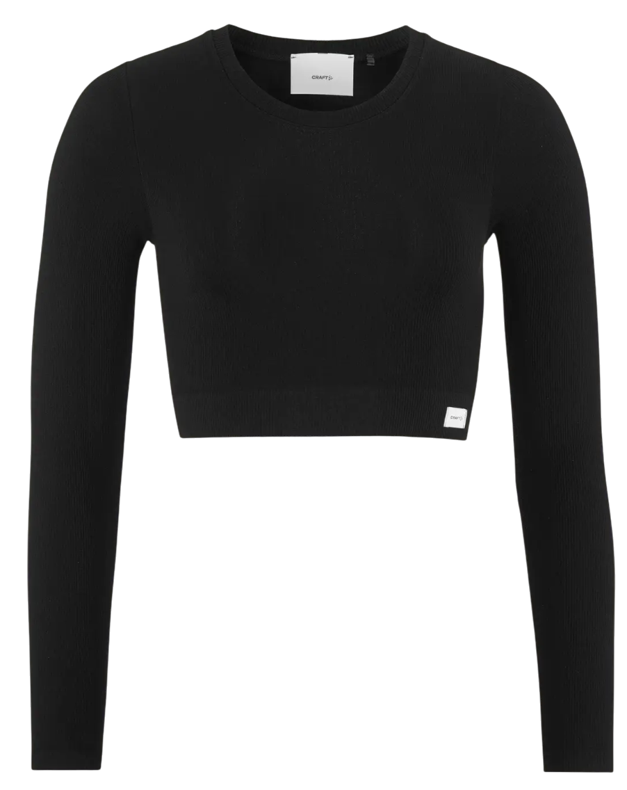 Crop Top Craft Craft Collective Rib Cropped Long Sleeve T-Shirt Čierna | 1916014-999000, 1