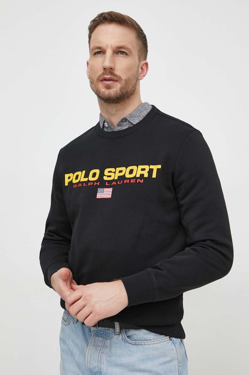Mikina Polo by Ralph Lauren Black Printed Sweatshirt Čierna | 710835770, 0