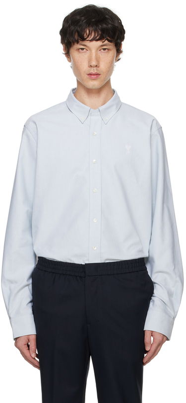 Košeľa AMI Paris Blue Classic Fit Shirt Šedá | USH060.CO0031, 0