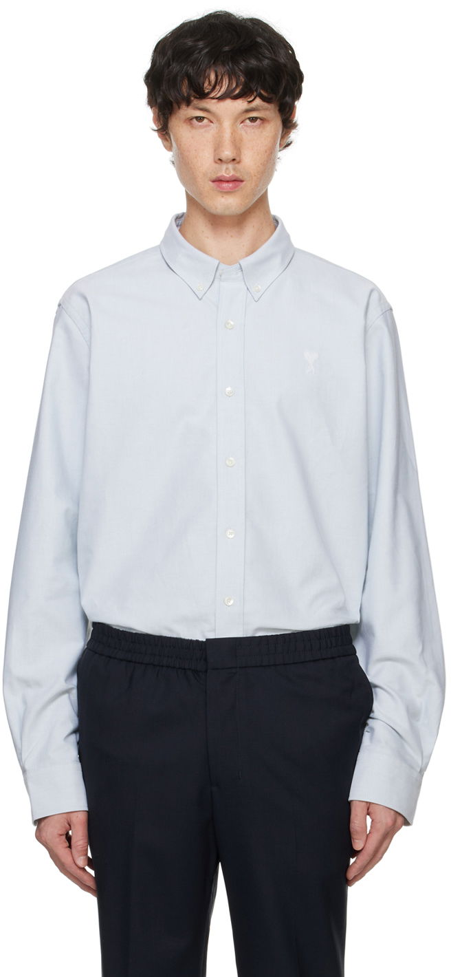 Košeľa AMI Paris Blue Classic Fit Shirt Šedá | USH060.CO0031