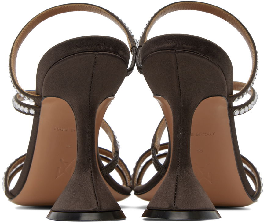 Amina Muaddi Naima Crystal Slipper Heeled Sandals