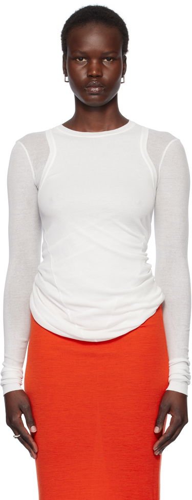 Tričko Jil Sander Jil Sander Crewneck Long Sleeve T-Shirt Biela | J02NH0012_J20249, 0