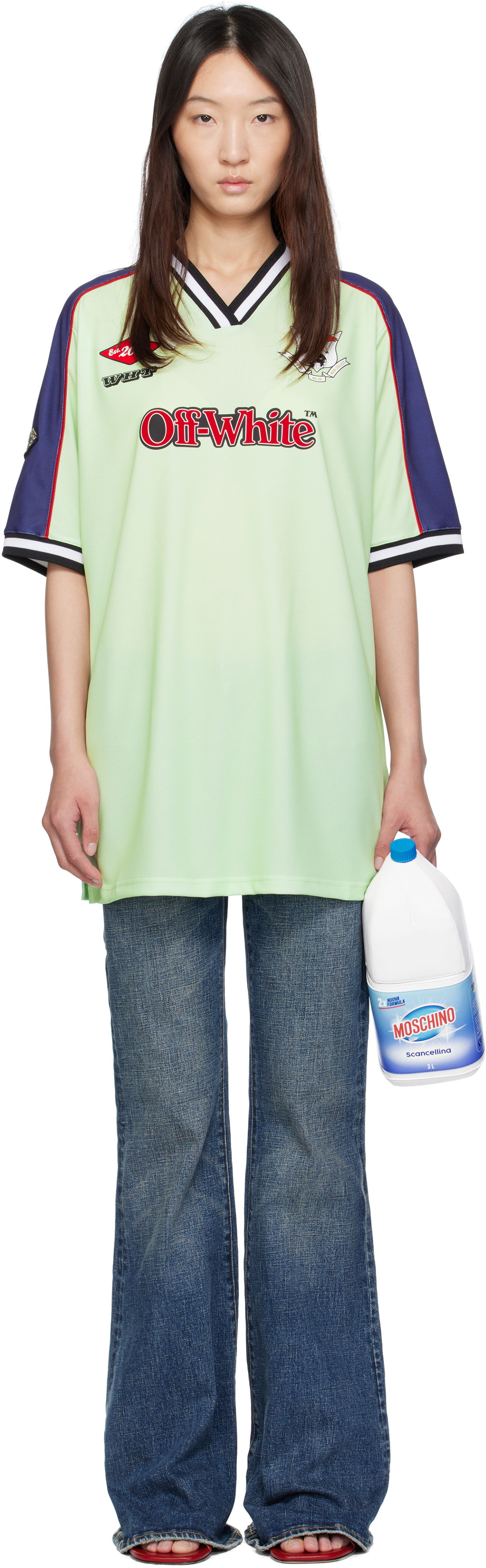 Tričko Off-White Off-White Soccer T-Shirt Zelené | OWDH008S25JER0011427, 0